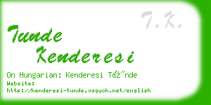 tunde kenderesi business card